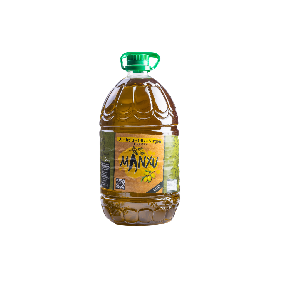Botella de aceite de oliva virgen extra Manxu.